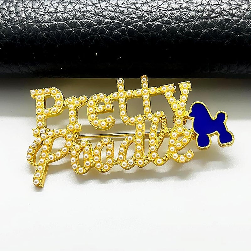 muiot Fashion SIGMA GAMMA RHO Sorority Letter Pretty Poodle Brooch Pin for SGR Girls - Image 5